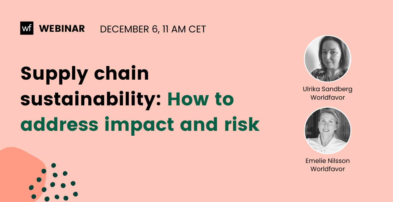 On-demand webinar – Supply chain sustainability: How to address impact and risk