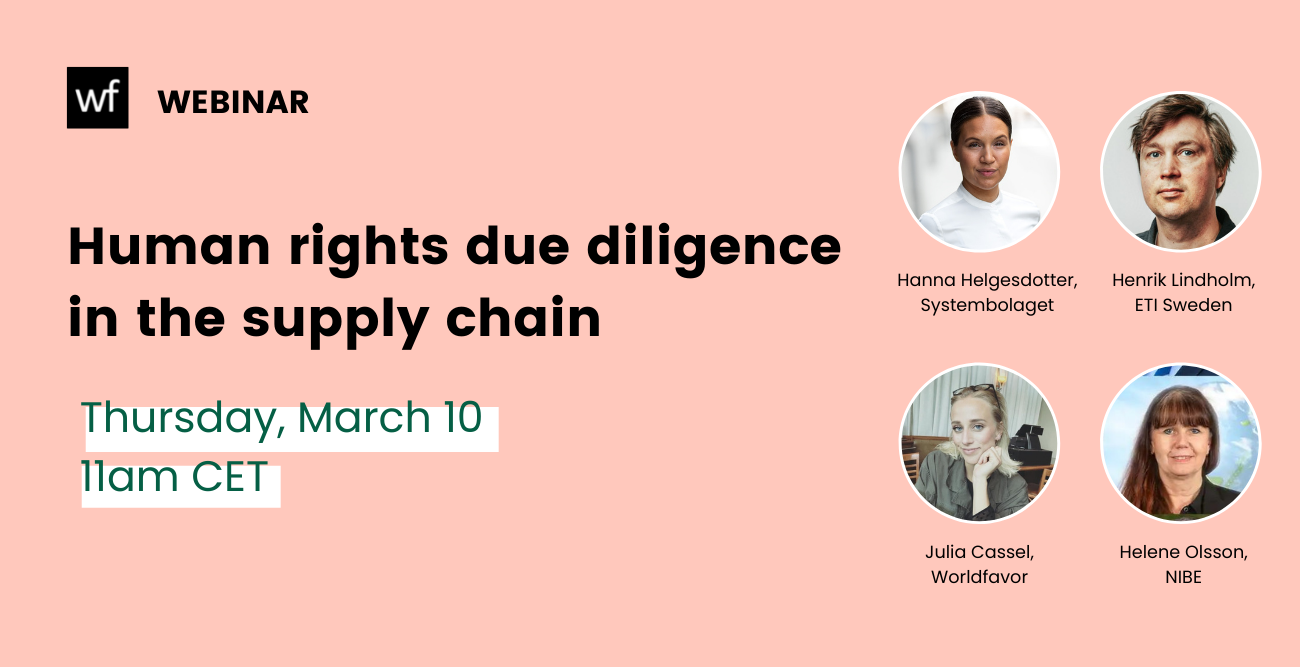 Worldfavor Webinar - Human rights due diligence in the supply chain