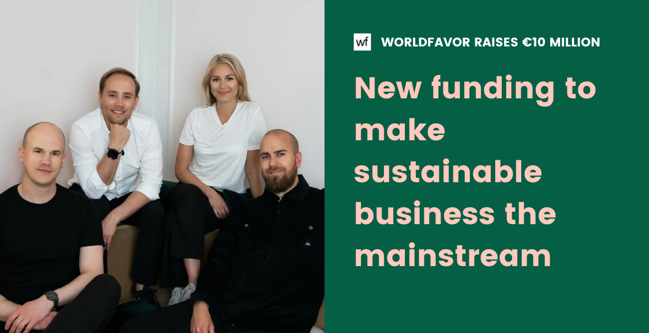 Swedish sustainability platform Worldfavor raises €10.2mn