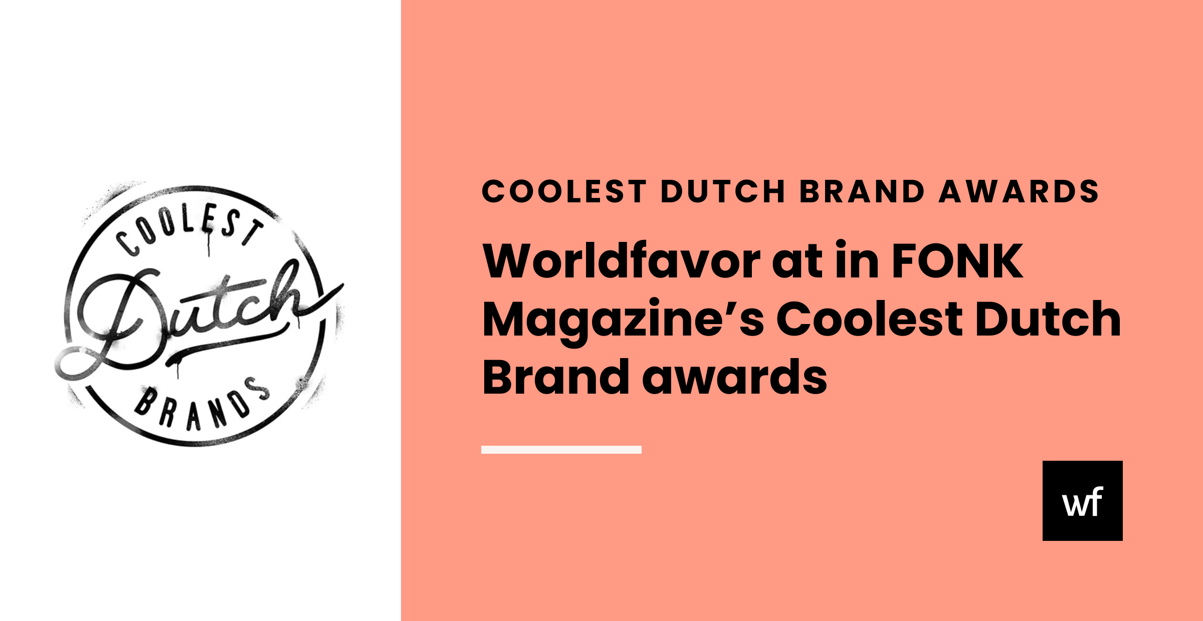 Worldfavor at Coolest Dutch Brand awards