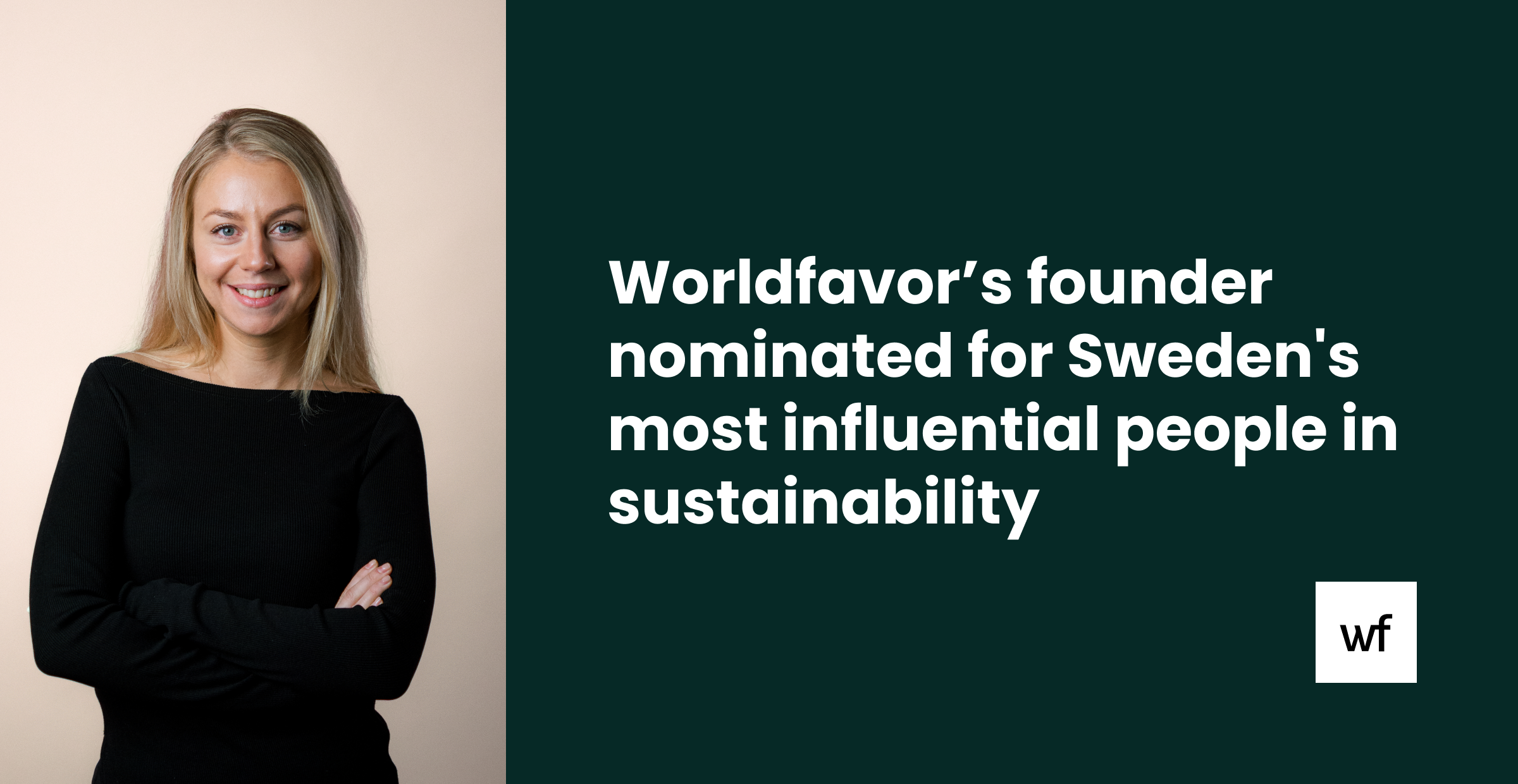 Frida Emilsson nominated for Sweden's most influential people in sustainability