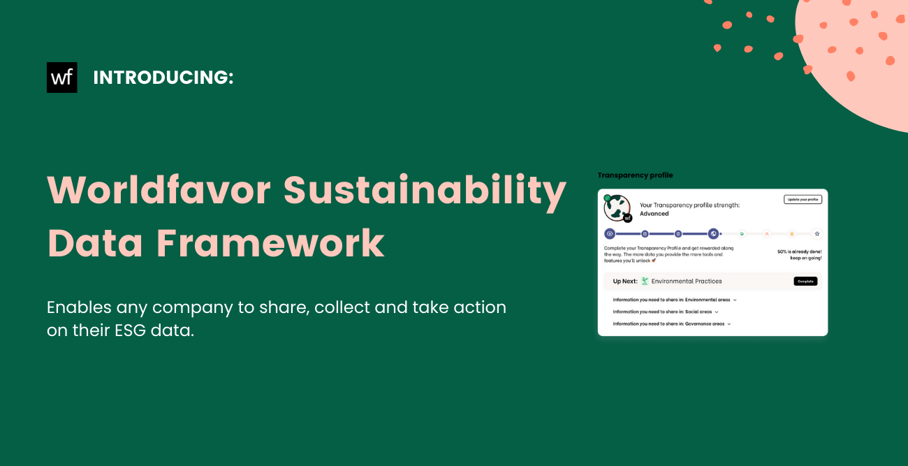 Worldfavor's Sustainability Data Framework enables any company to share, collect and take action on their ESG data