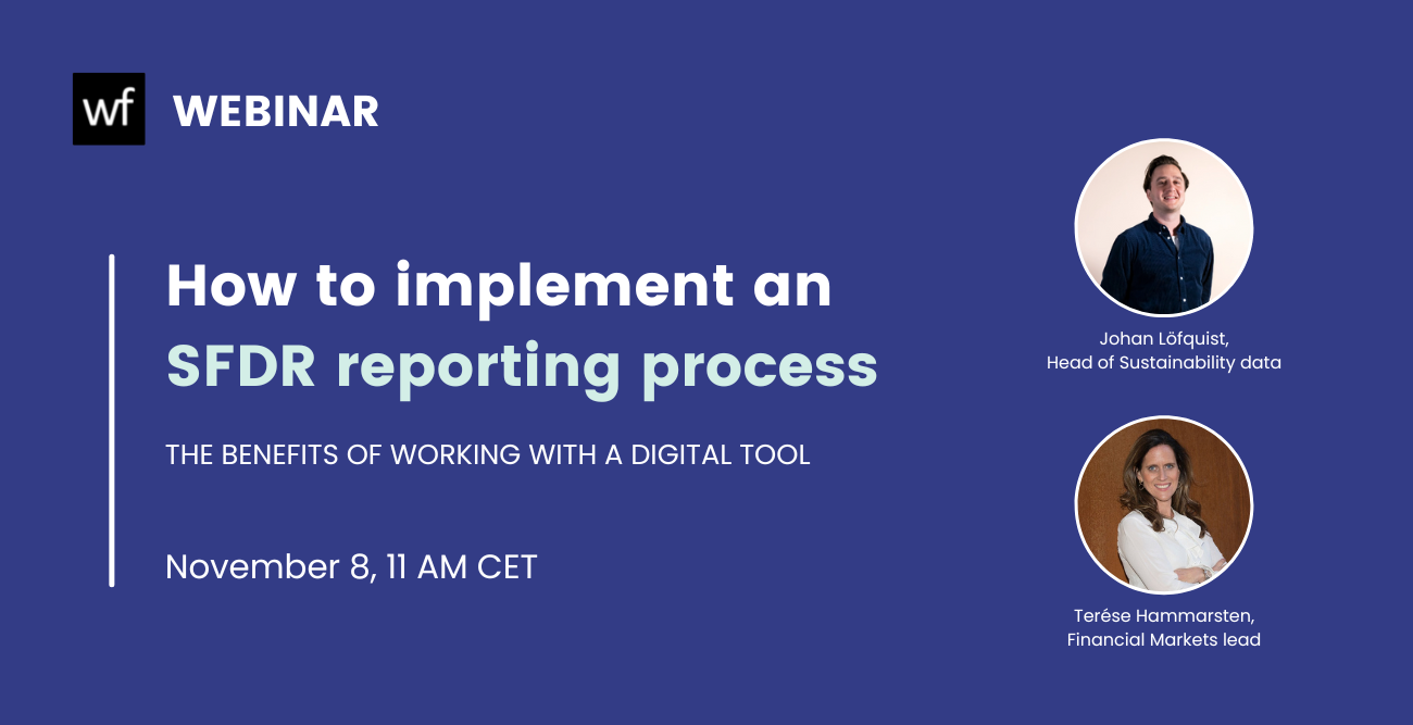 On-demand webinar – How to implement an SFDR reporting process: The benefits of working with a digital tool