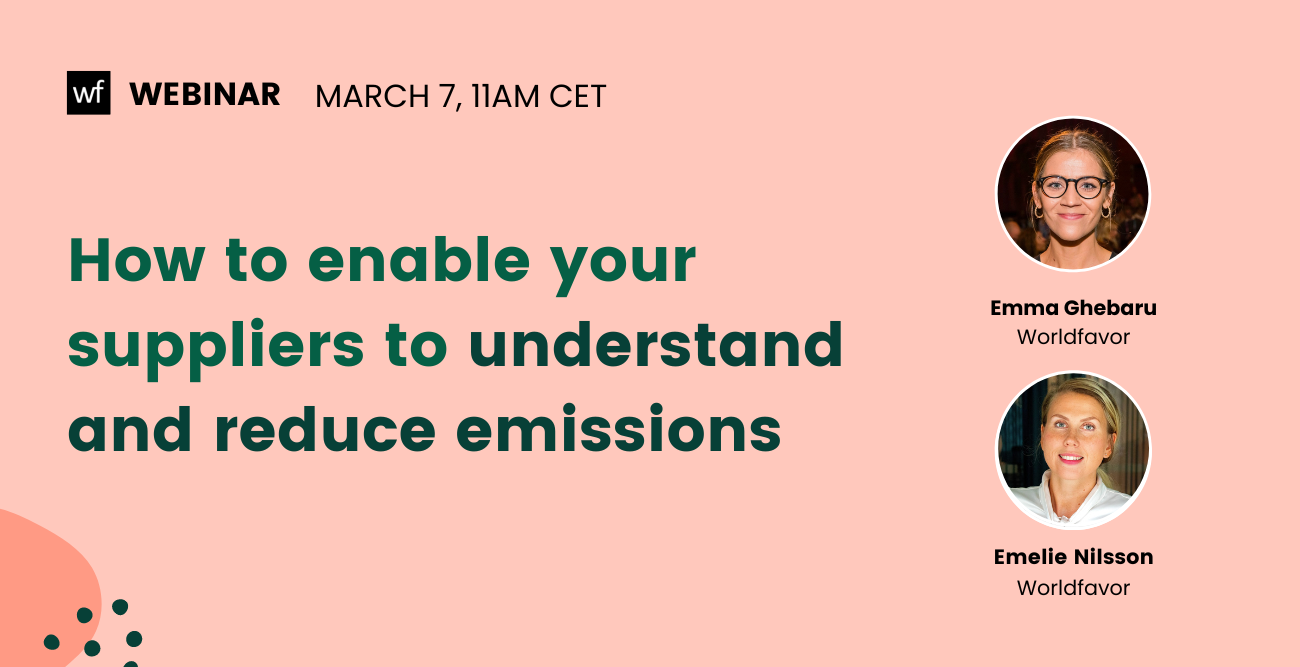 Webinar – Supply chain sustainability: How to enable suppliers to understand and reduce emissions