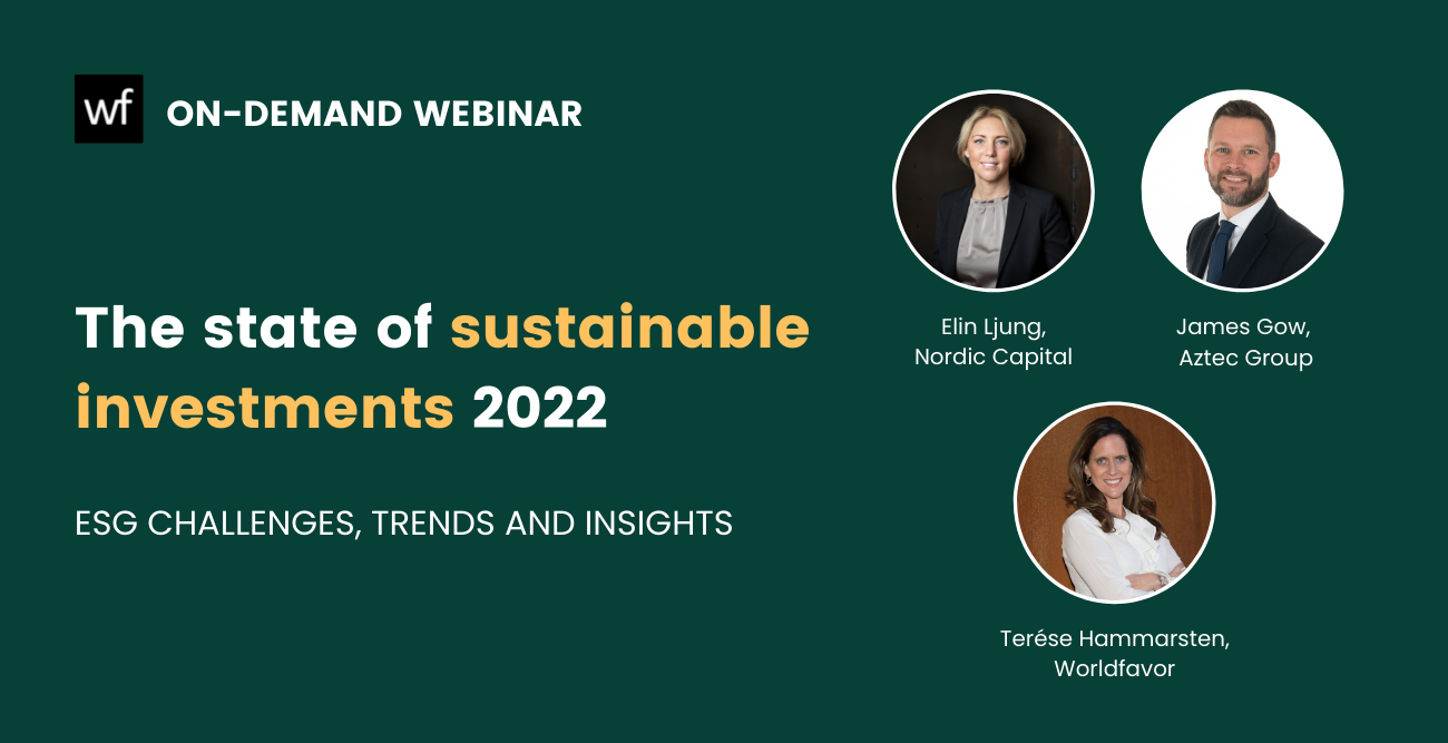 On-demand webinar The state of sustainable investments 2022 is out now